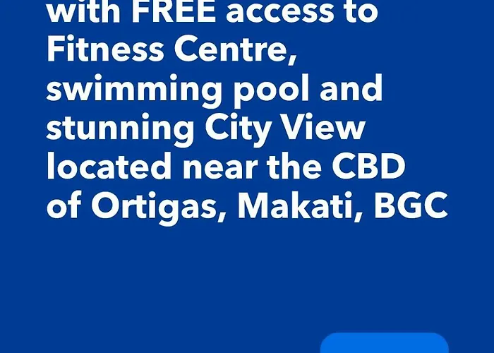Apartment Mi Casa - Cozy With Free Access To Fitness Centre, Swimming Pool And Stunning View Located Near The Cbd Of Ortigas, Makati, Bgc